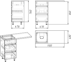 Stella Polare Тумба с раковиной Корделия 110 L под стиральную машину белая – фотография-7